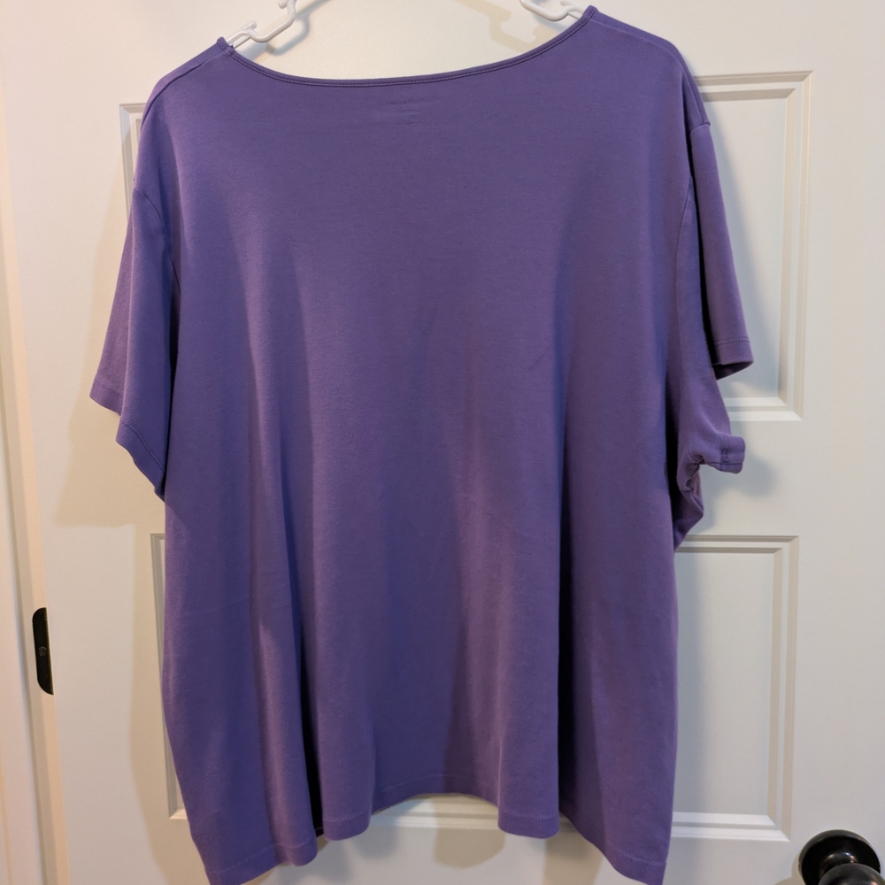 🔴 croft & barrow Lavender Short Sleeve Women's Tee - Picture 6 of 9